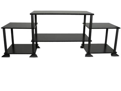 Modern Black Multi-Tier TV Stand Media Console
