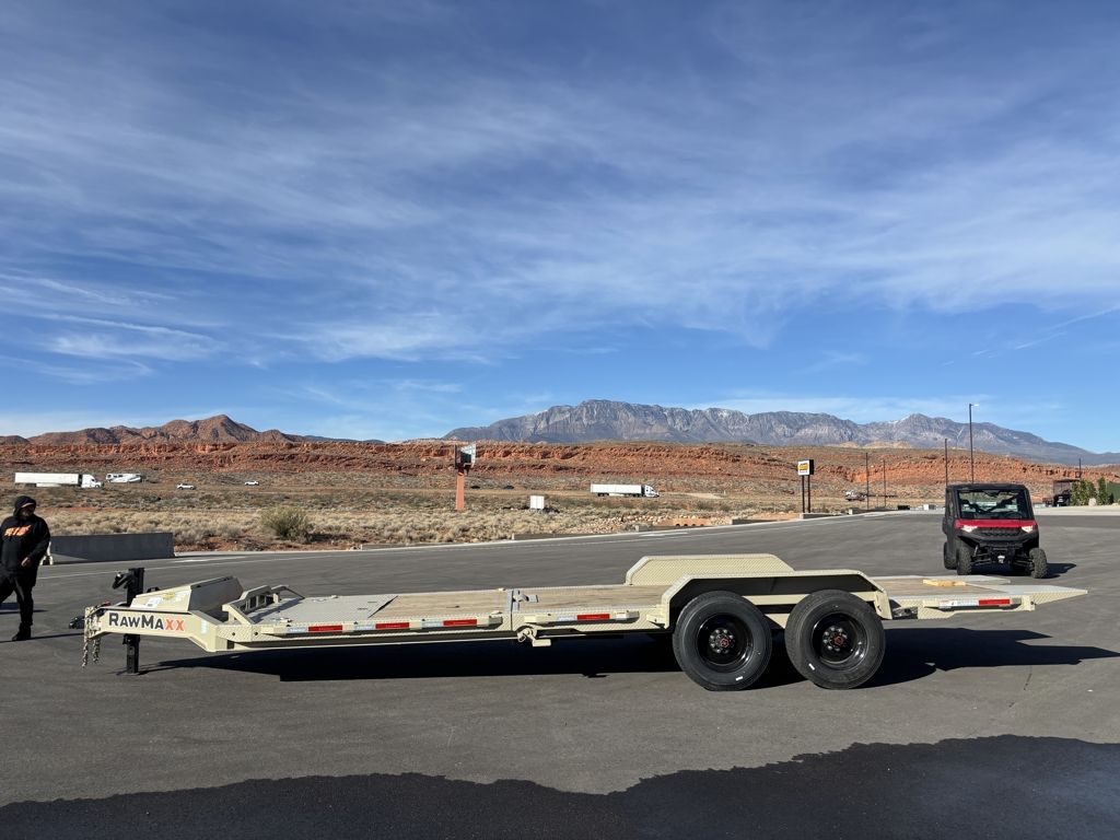 2026 RawMaxx 7X24 20K G7X Desert Tan Gravity Tilt Equipment Trailer
