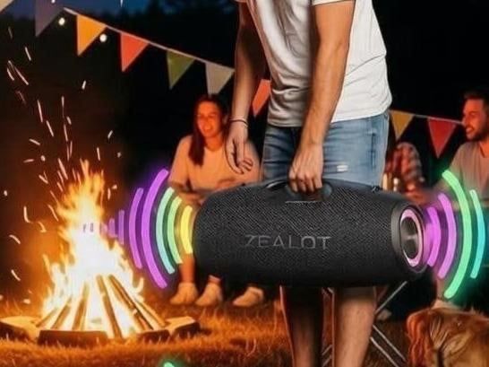 ZEALOT S57 Portable Bluetooth Speaker 60W Outdoor Stereo IPX6 Waterproof with LED Lights & 40H Playtime