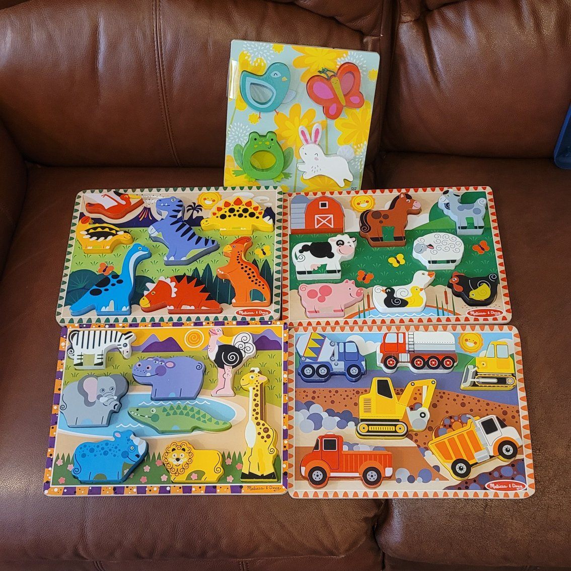 Toddler/Preschool puzzles and bin
