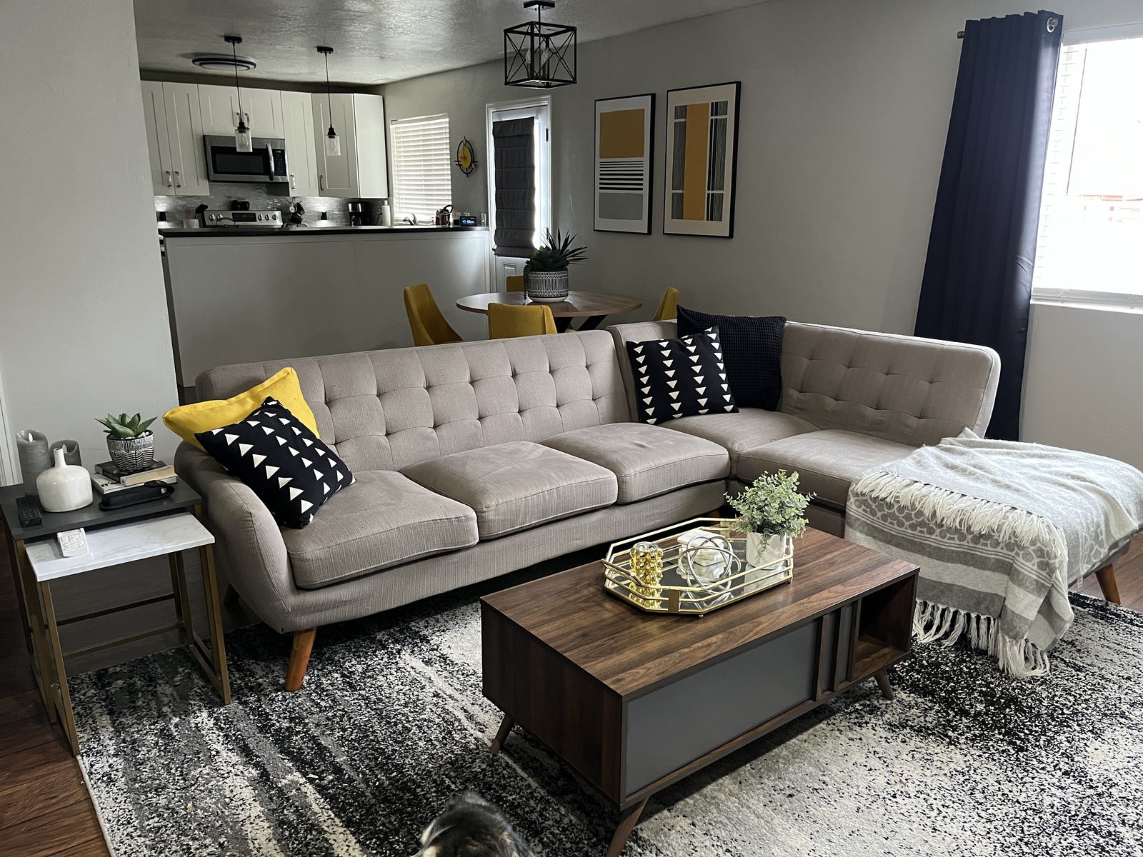 Mid Century Modern Grey/Taupe Couch