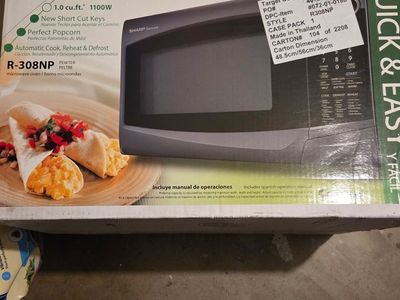 Sharp Carousel R-308NP 1.0 cu. ft. 1100W Countertop Microwave Oven - Pewter
