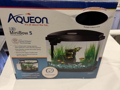 Aqueon LED MiniBow 5 Gallon Desktop Aquarium Kit with Extras