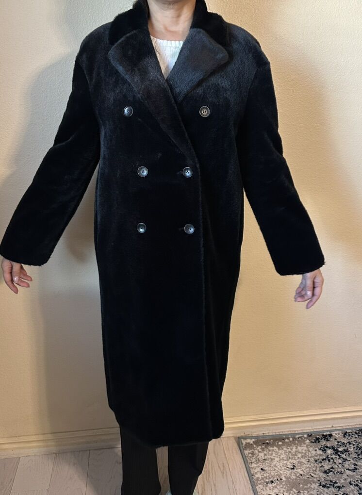Black Faux Fur Coat