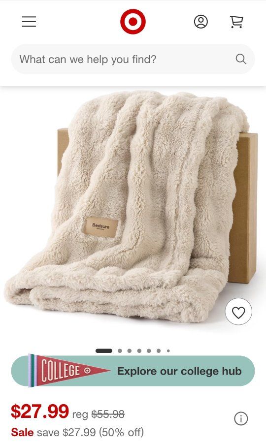 New Bedsure Beige Throw 50x70