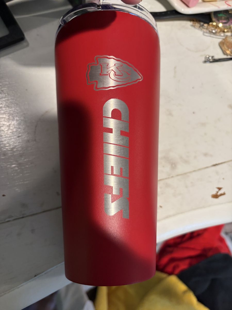 Kansas City Chiefs Red Stainless Steel Tumbler Cup with Lid - NFL Football Team Travel Mug