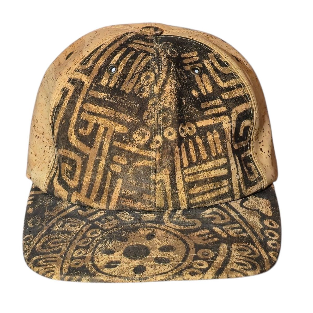 Tribal Style Brown Adjustable Velcro Hat Size 56 US 7 Ball Cap One Size