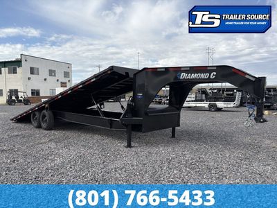 8.5x26 Diamond C DET-GN 210 Gooseneck Deckover Tilt Trailer - 23K GVWR - Hydraulic Jack(s)