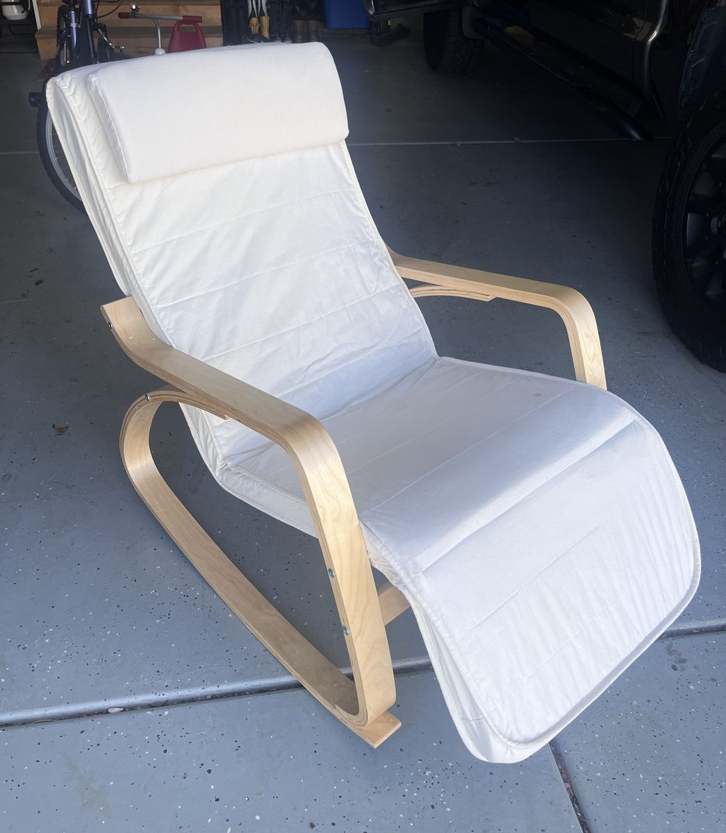 IKEA POANG Rocking Chair - Birch Veneer Frame with White Cushion