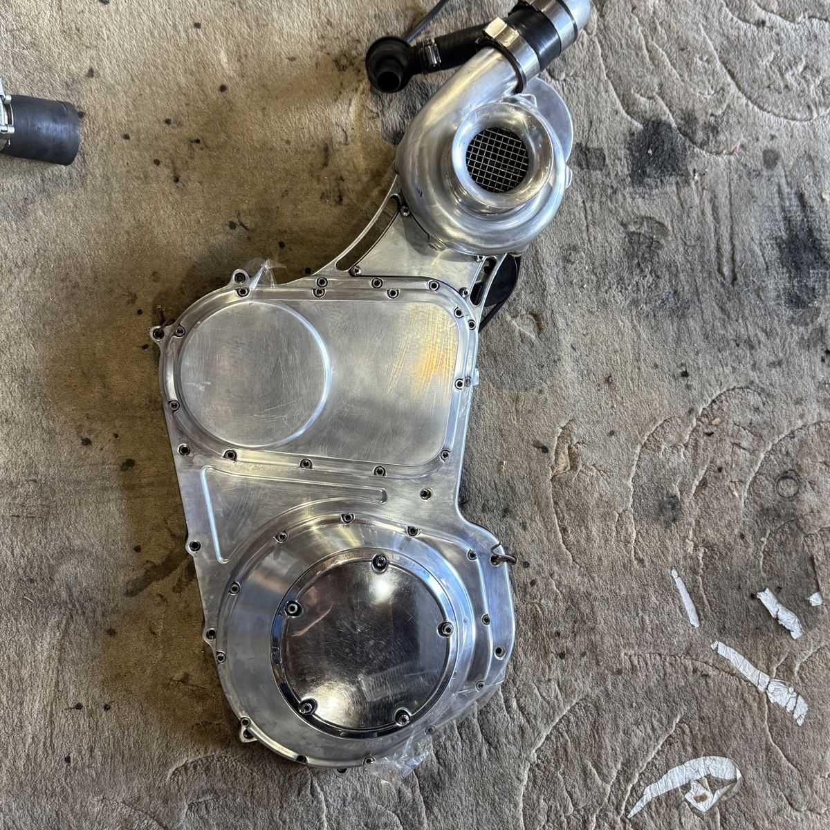 Custom Fabricated supercharger Kit for  V twin Harley Davidson Motorcycle/- Aluminum Housing, Skull Logo