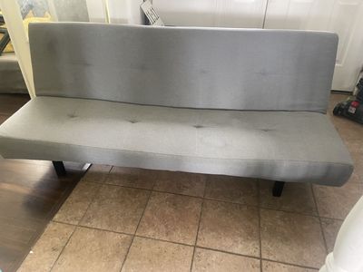 IKEA Micke Modern Grey Fabric Futon Convertible Sofa Bed. We have 2.