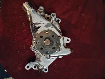 small block Chevy chrome water pump