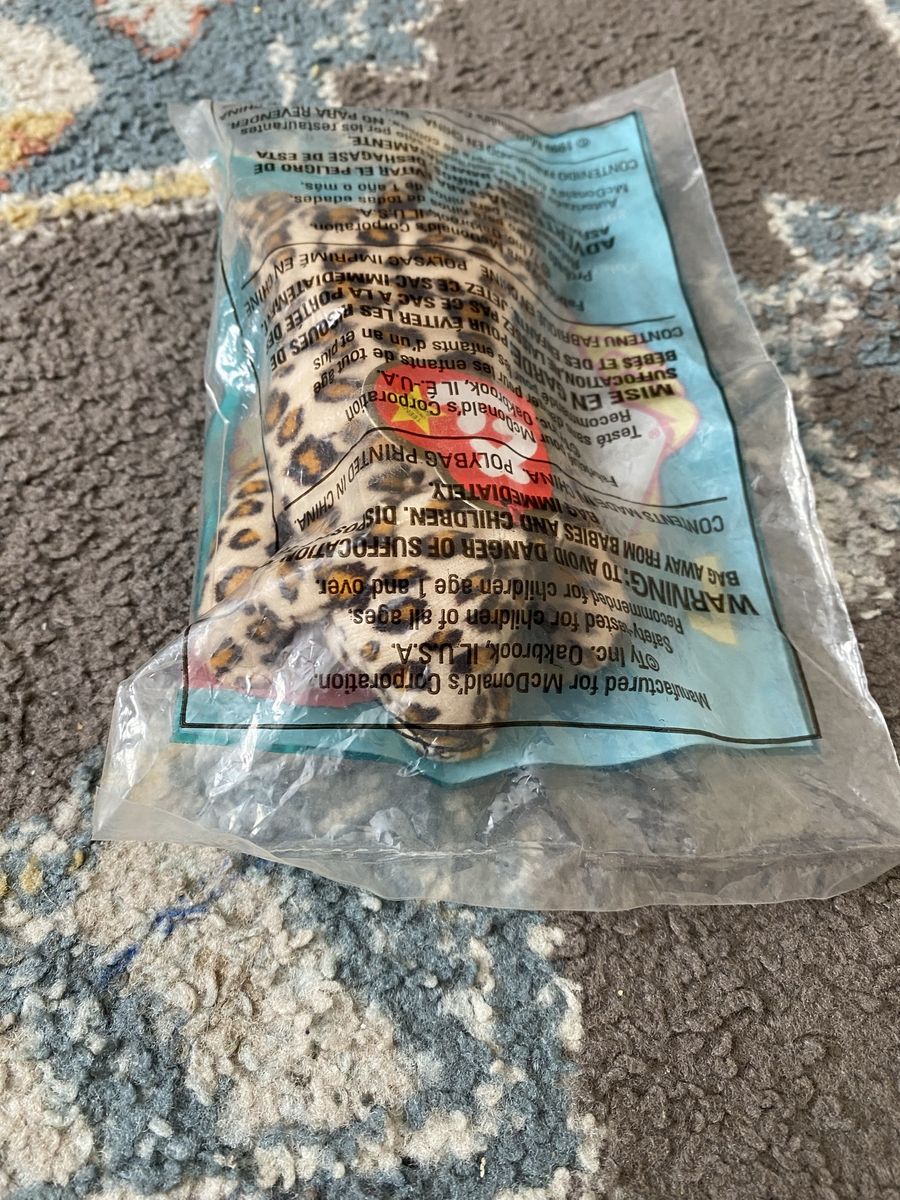 RARE McDonalds TAG ERROR 1999/1993 Freckles The Leopard beanie baby