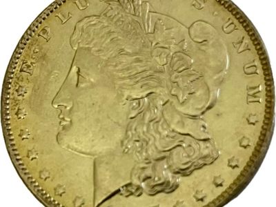 Gold Tinted Antique Morgan & Peace Silver Dollars