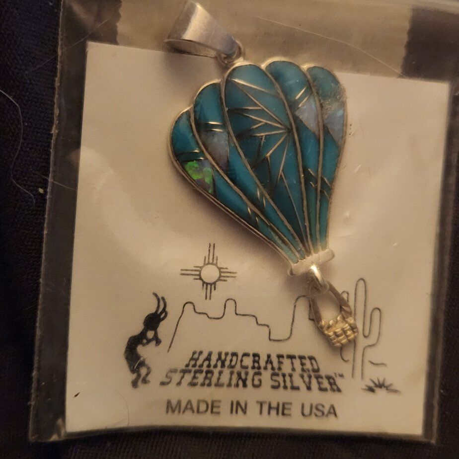 Sterling  silver and turquoise pendant