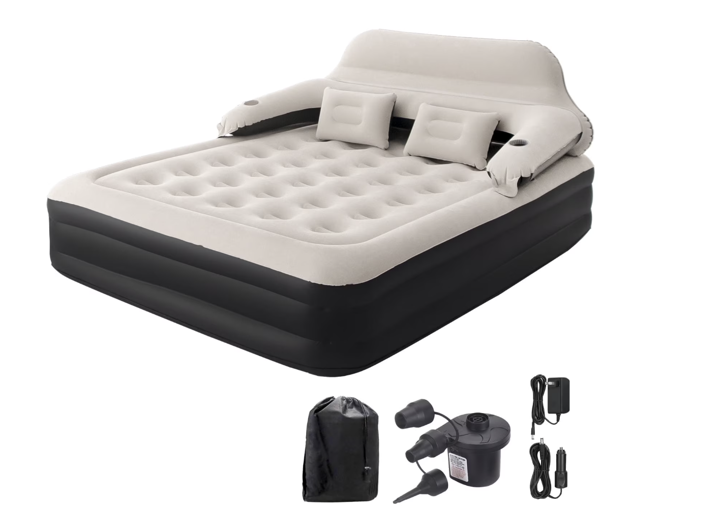 New in Box Queen Size 15" Air Mattress with Headboard, Airbed Inflatable Couch with Pump