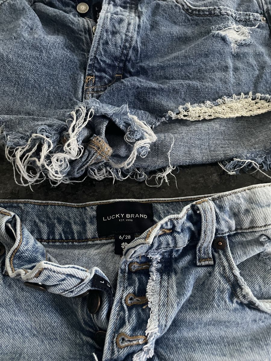 Lucky Brand Cutoff Denim Jean Shorts Lot of 2 Size 6/28 Distressed