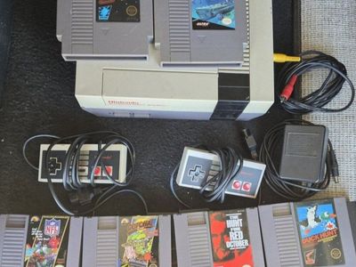 Nintendo NES Original Console Bundle with 6 Games, 2 Controllers, & Accessories - Classic Gaming