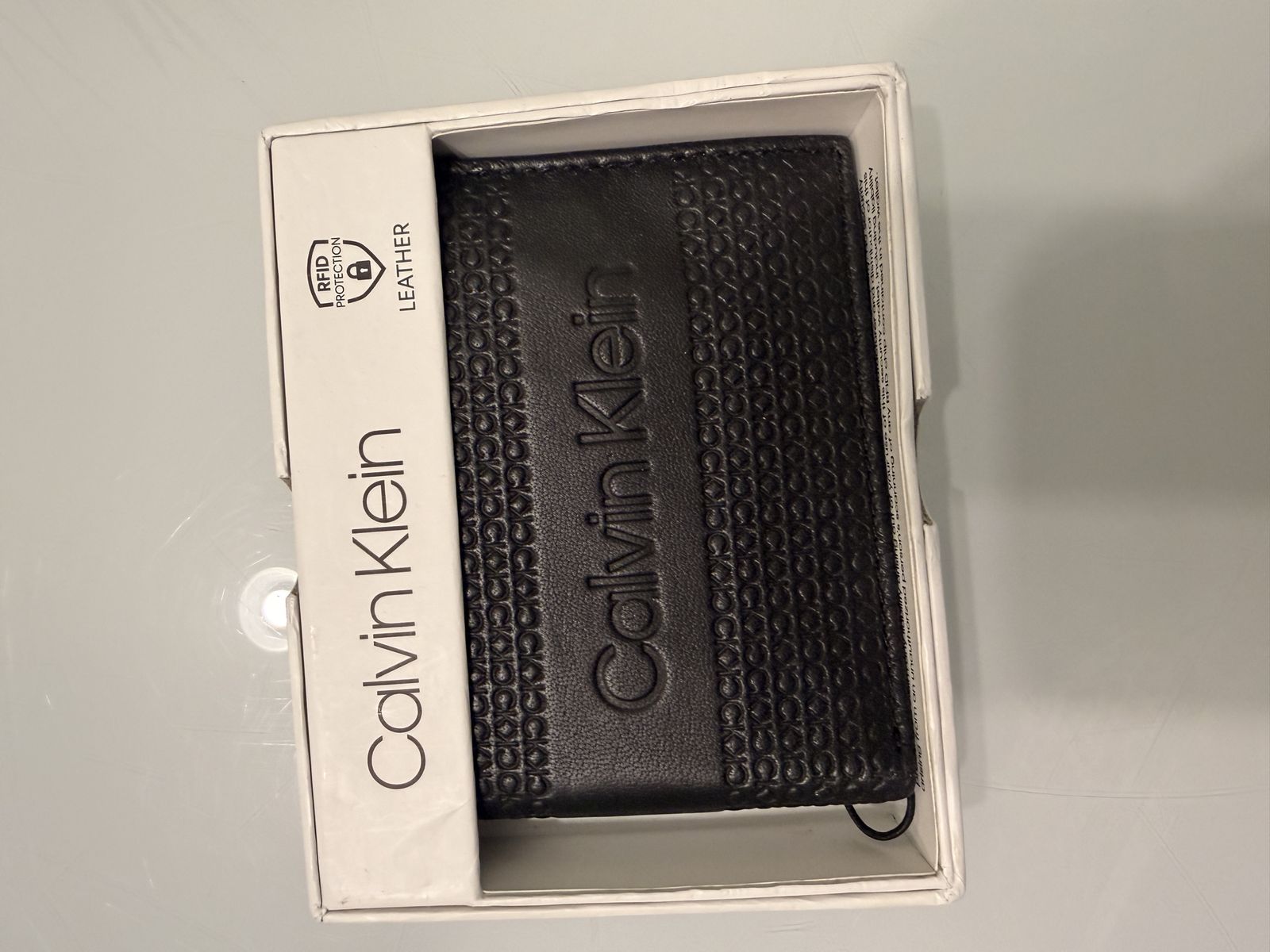 Calvin Klein Men's Black Leather Bifold Wallet with RFID Protection