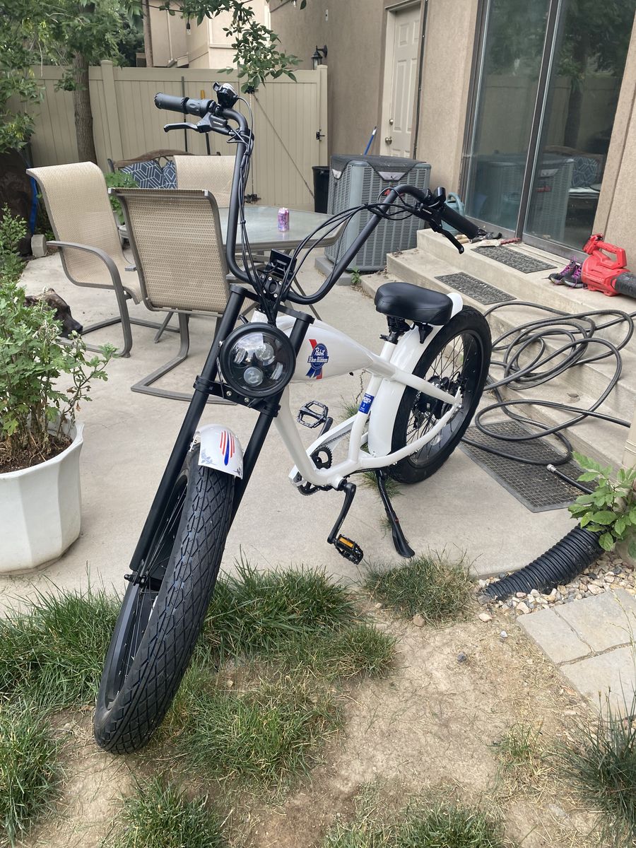 Pabst Blue Ribbon E-Bike Fat Tire Electric Bicycle Cruiser