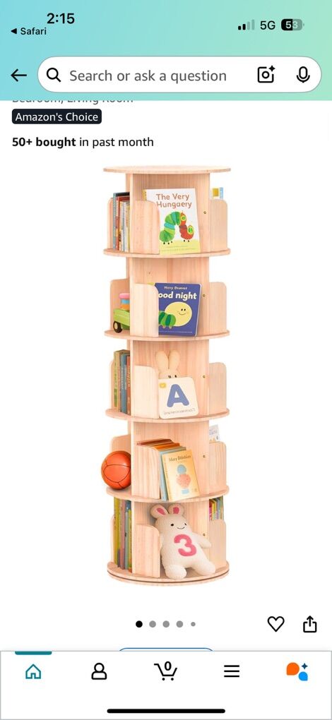 5 Tier Rotating Bookshelf