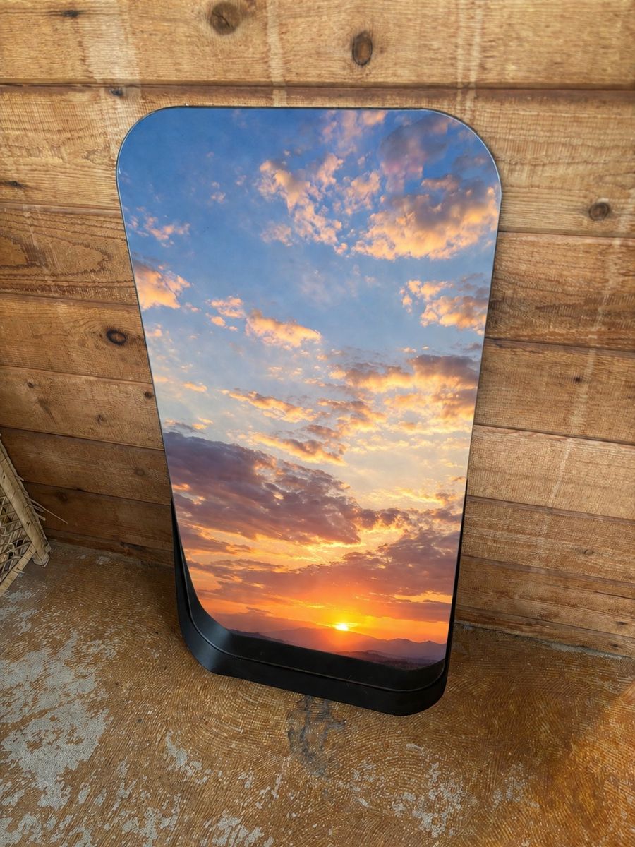 Black Semi Frameless Mirror