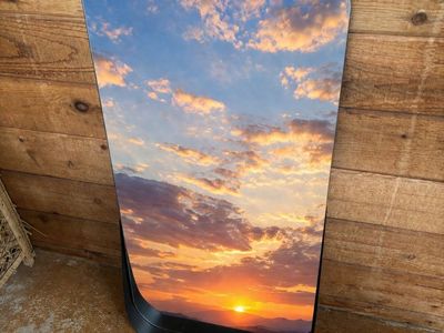 Black Semi Frameless Mirror