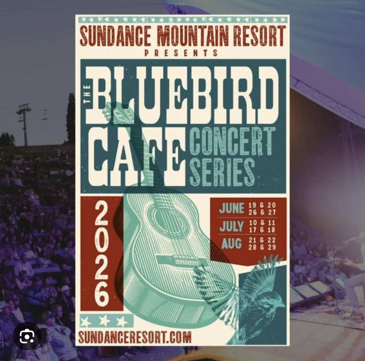 2 tickets Bluebird cafe series concert at Sundance tonight 8/21 8pm