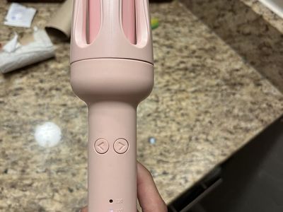Automatic Hair Curler Ceramic Rotating Curling Iron Wand in Pink