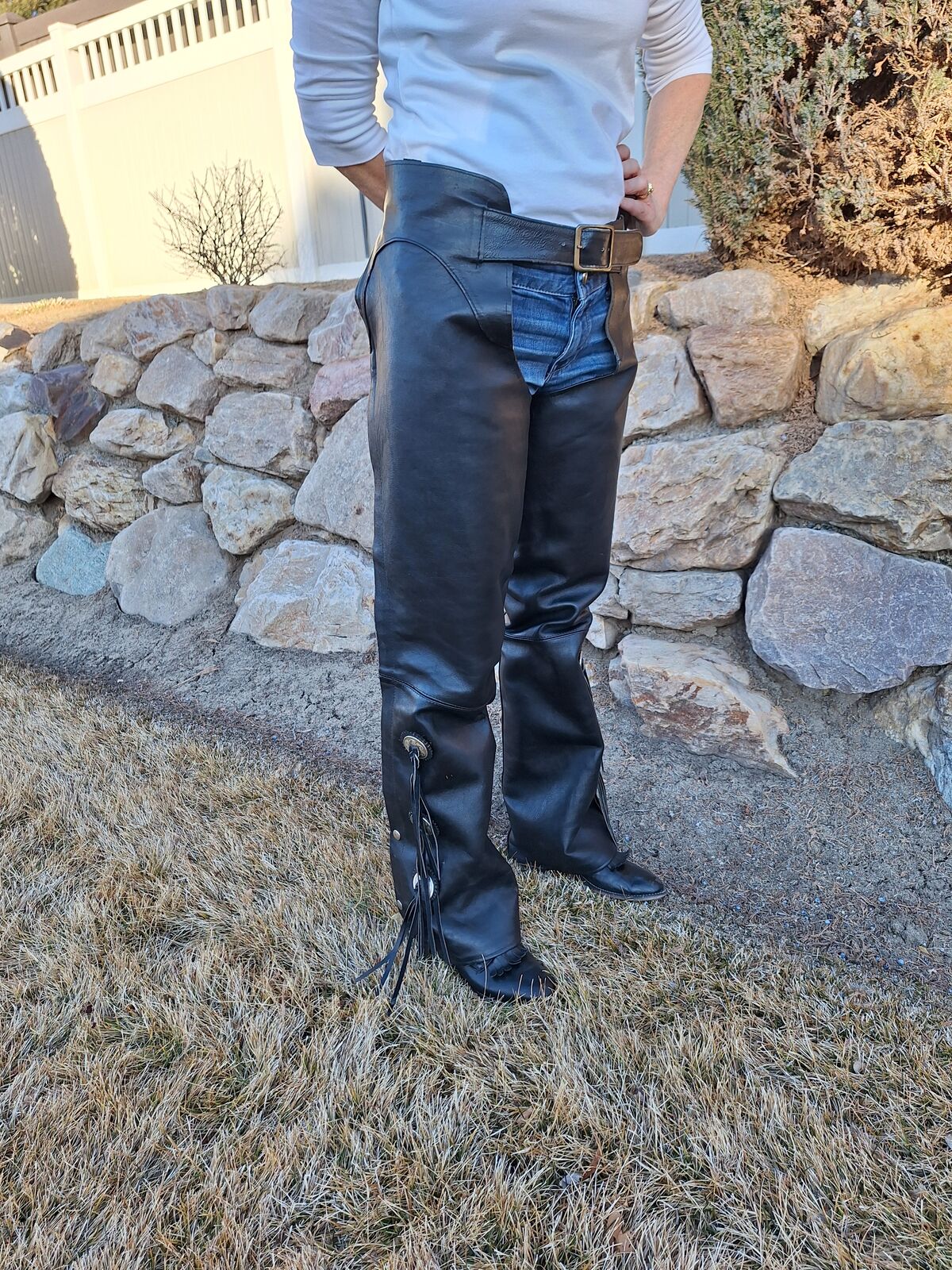 Women's Leather Motorcycle Chaps
