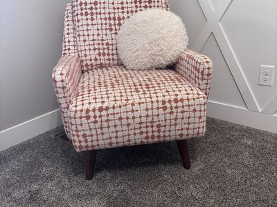 Patterned Swivel Accent Chair - Mid-Century Modern Style, 30"W x 35"D x 32"H, Great Condition