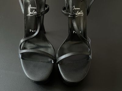 Christian Louboutin Black Leather Platform Heels Size 6