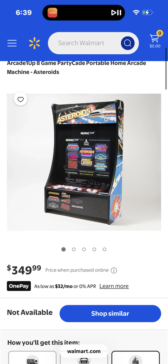 Arcade1Up 8-in-1 PartyCade Portable Wall-Mount Arcade Machine - Asteroids