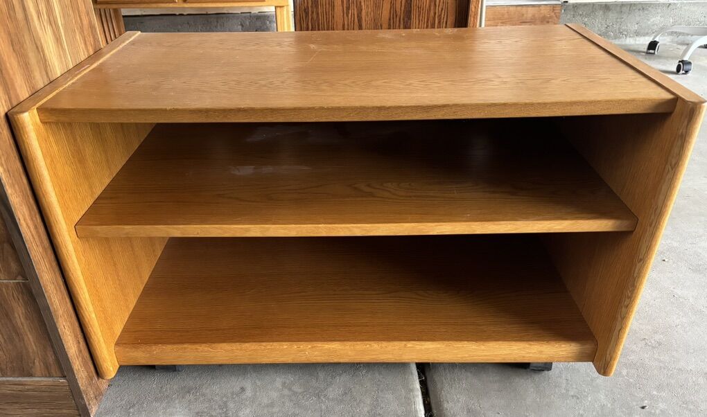 Solid Oak Mobile Media Console