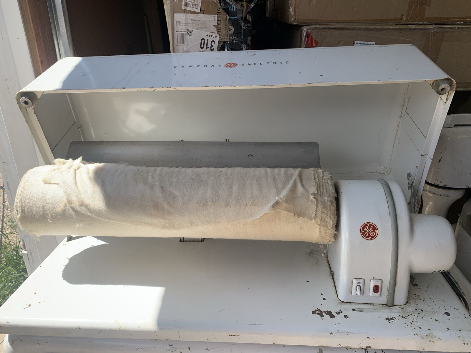 Antique vintage rotary or roller iron