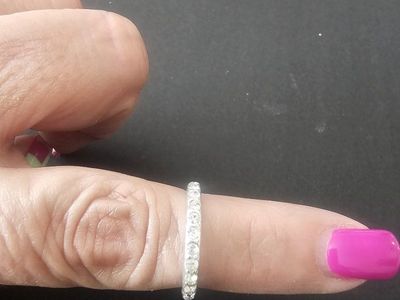 Sparkling Silver-Tone Crystal Band Ring - Dainty, Fashionable & Versatile Accessory