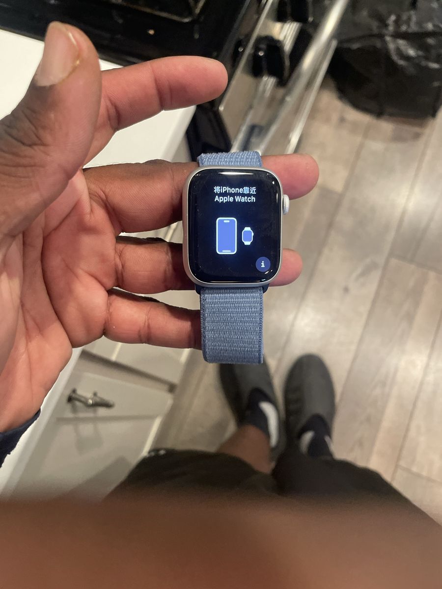 Apple Watch with Blue Sport Loop Band