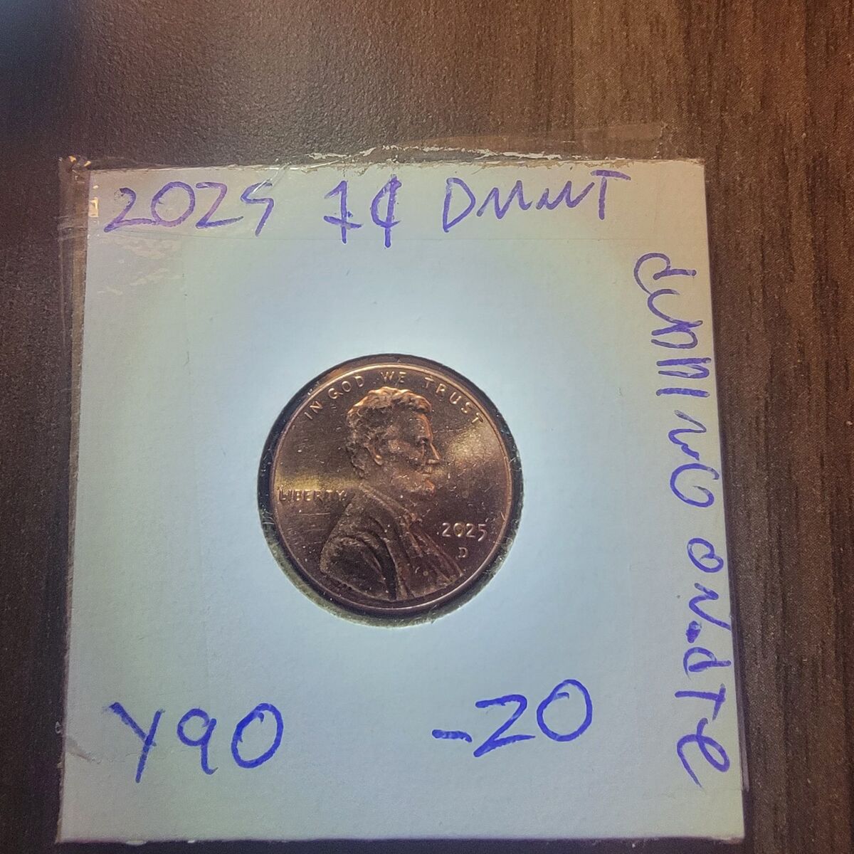 2025 penny. with double date error.