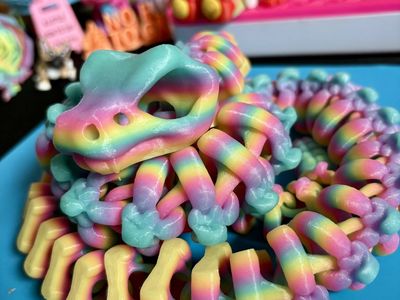 3D Printed Print Printing Rainbow Glow In The Dark Flexi Skeleton Rattlesnake Snake Dragon ADHD AUTISM Fidget Fidgets Toy Toys