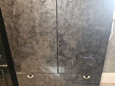 Dark Armoire Dresser Gold Accents