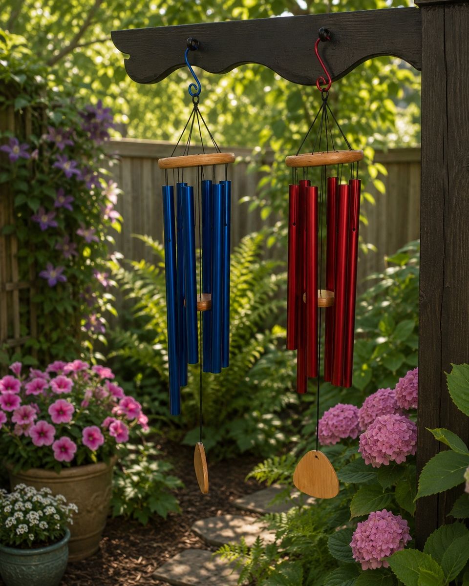 New High Energy XL Wind Chimes - Blue & Red 41 inch