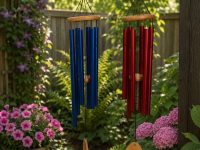 New High Energy XL Wind Chimes - Blue & Red 41 inch