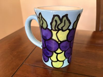 Tall Vintage BerryWare Mug With Grapes On It