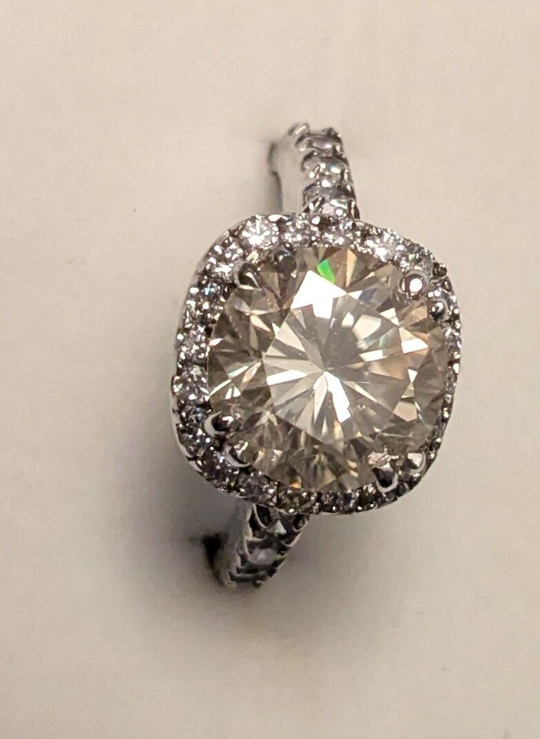 4.2 ct cushion cut champagne Earth mined HTPT diamond ring