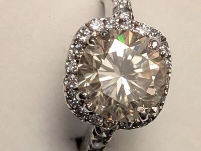 4.2 ct cushion cut champagne Earth mined HTPT diamond ring