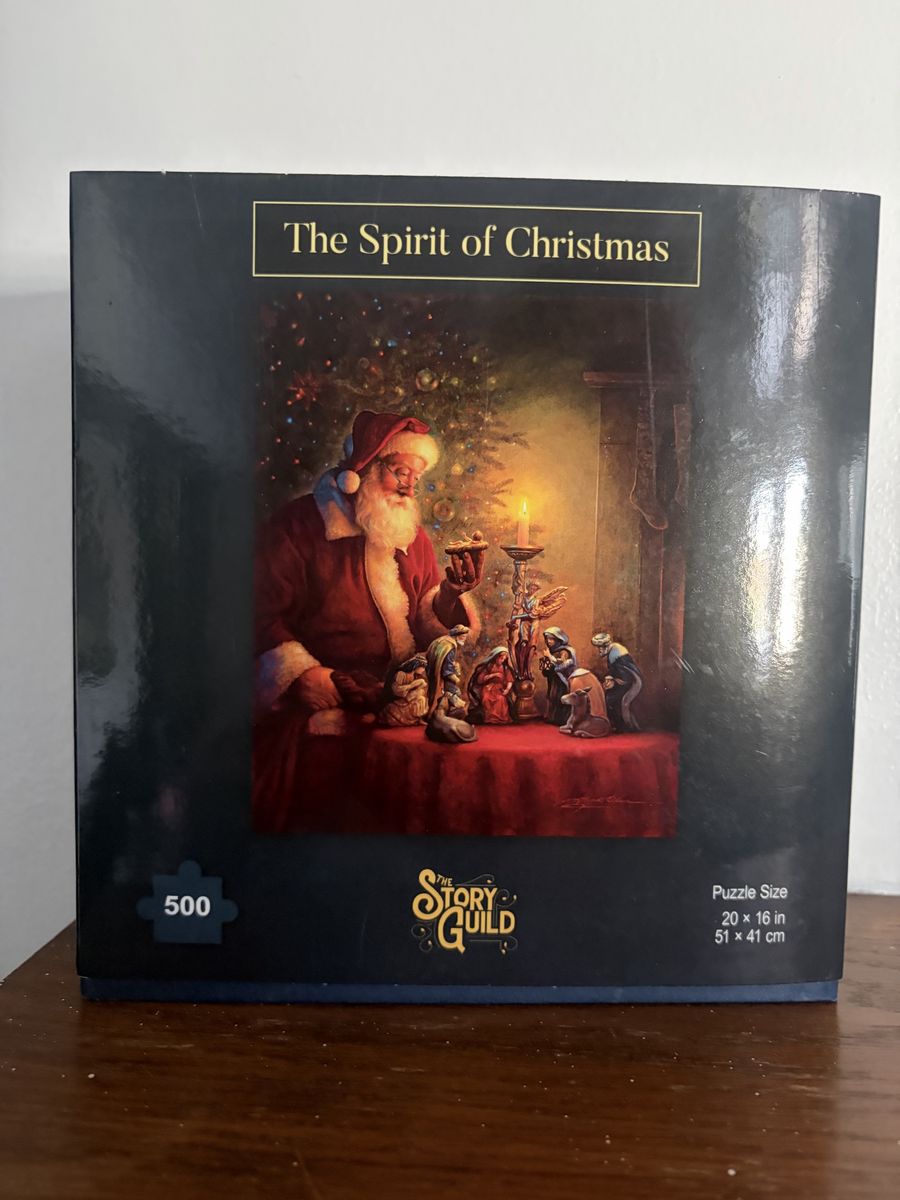 Story Guild “The Spirit of Christmas” Greg Olsen 500 Piece Puzzle Santa Nativity