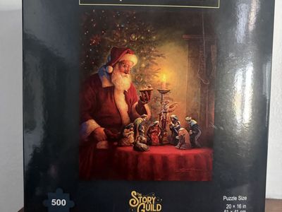 Story Guild “The Spirit of Christmas” Greg Olsen 500 Piece Puzzle Santa Nativity