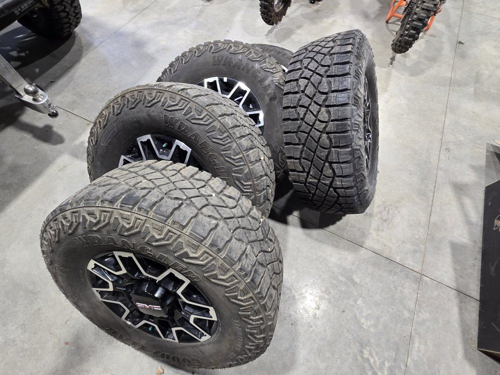 Goodyear Wrangler Tires on 18" GMC Wheels - Set of 5