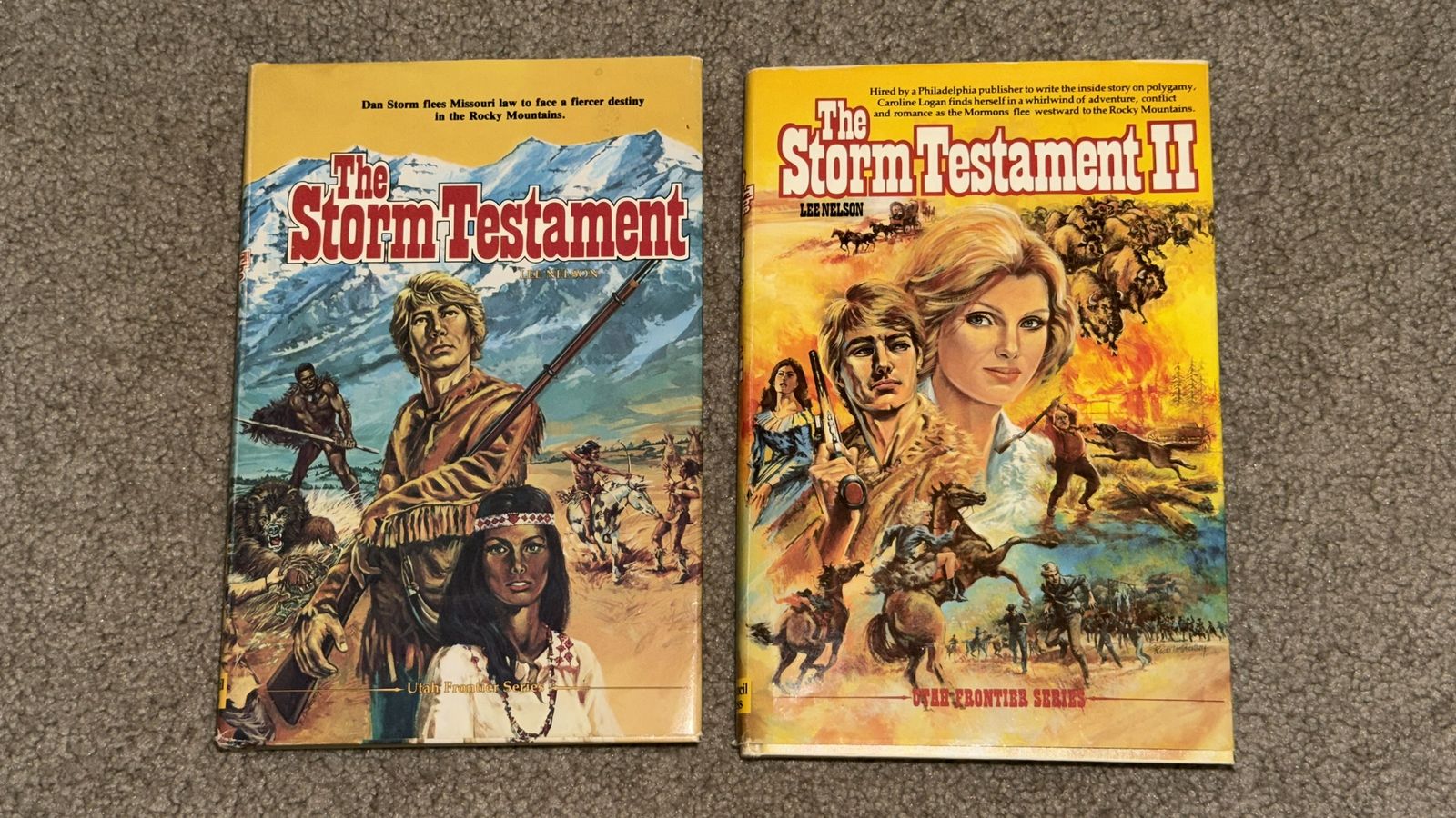 Vintage Lee Nelson Hardcover Lot Storm Testament One And Two Western Fiction