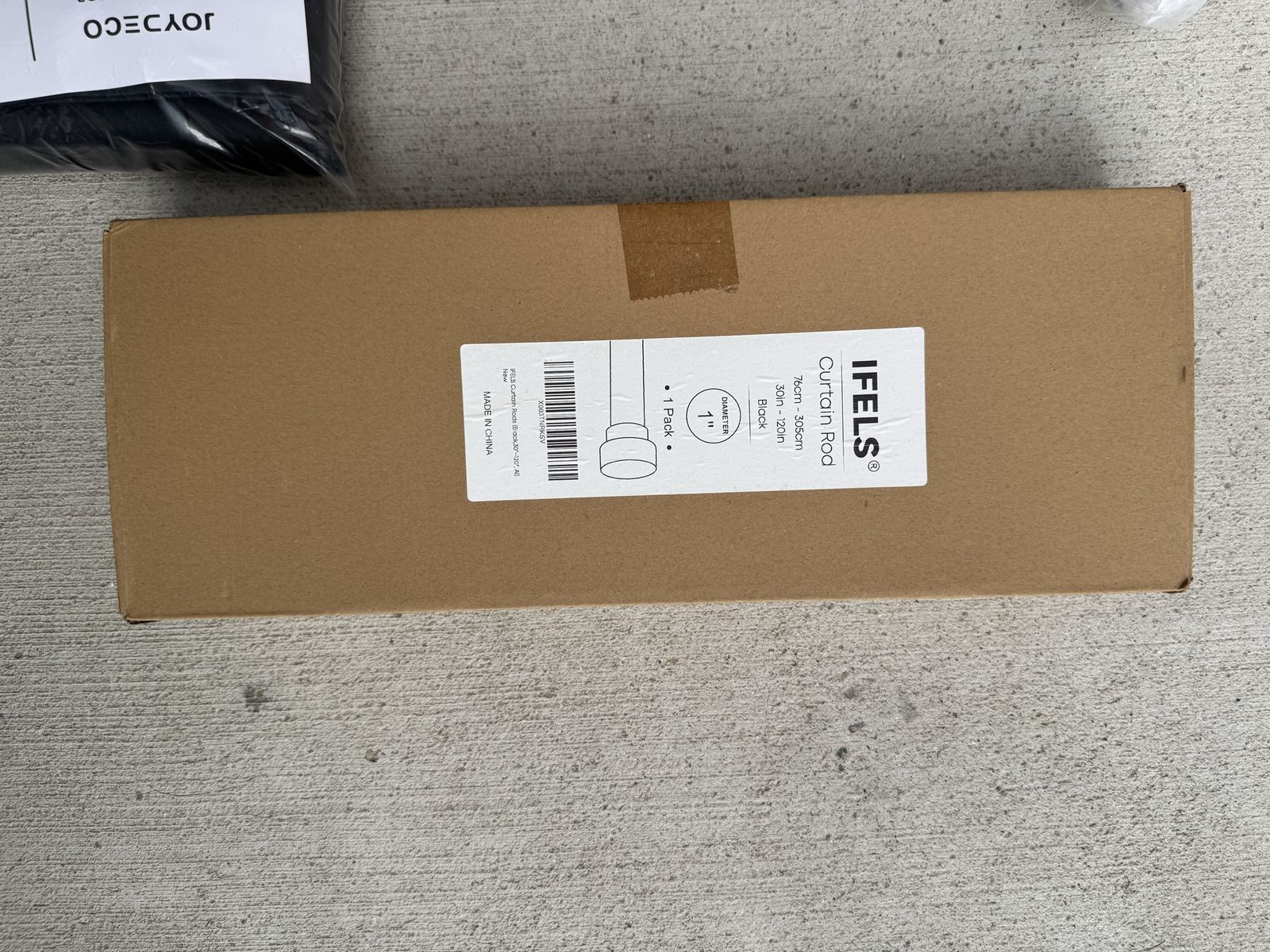IFELS Black Curtain Rod, 30-120in Adjustable, 1" Diameter - New